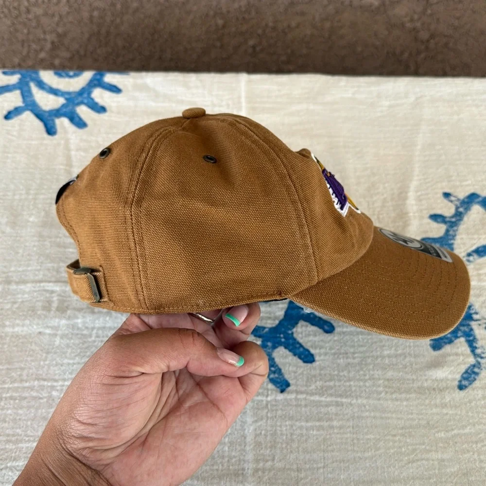 Los Angeles Lakers NBA ‘47 Brand Carhartt Brown Clean Up Adjustable Hat - Picture 5 of 13